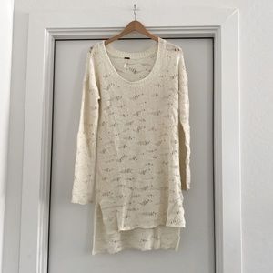 Free people shredded oversized long sweater